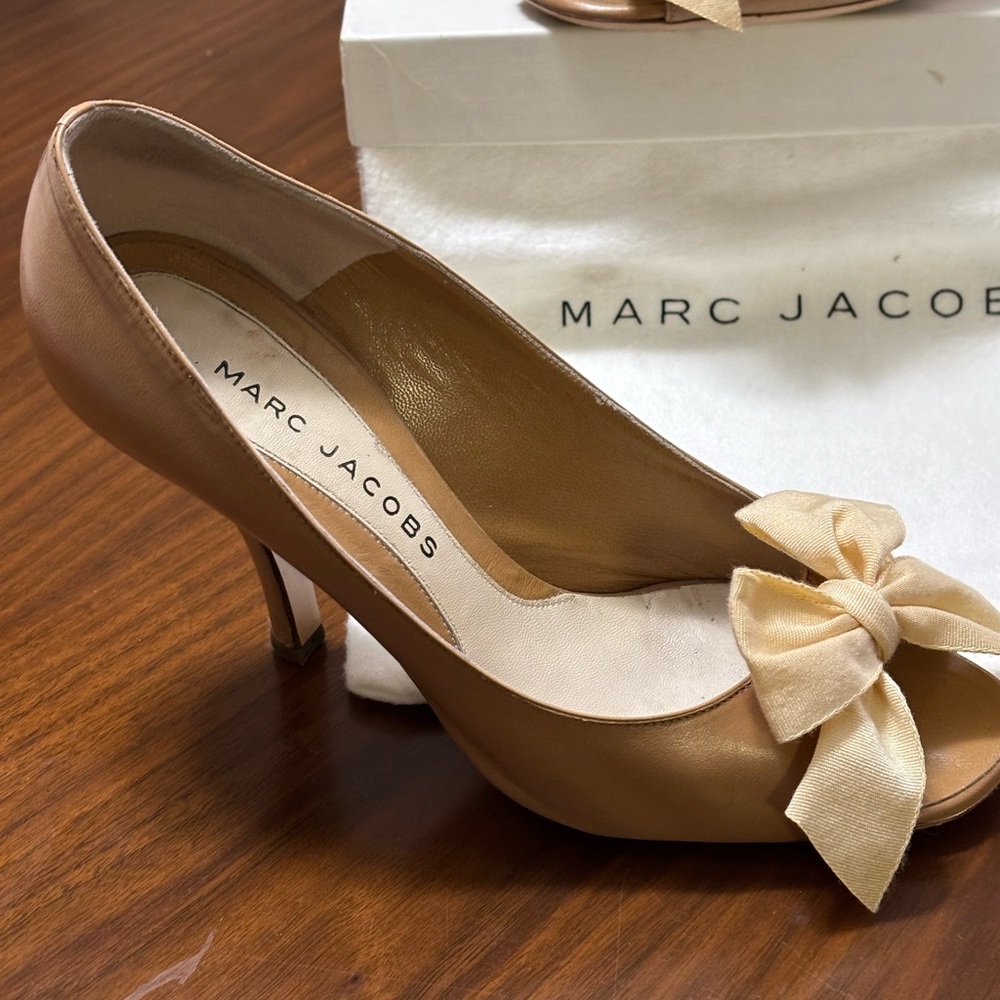 Marc Jacob’s open-toe high-heeled pump.
Made in Italy. Original box & dust bag